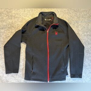 SPYDER ; MEN’S Full Zip Jacket. Black & Red Large lightweight insulated